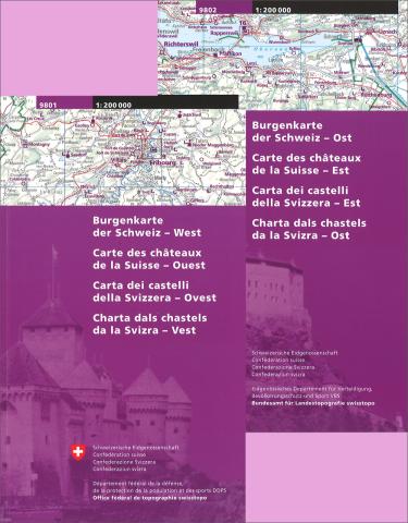 Burgenkarte der Schweiz in zwei Blättern